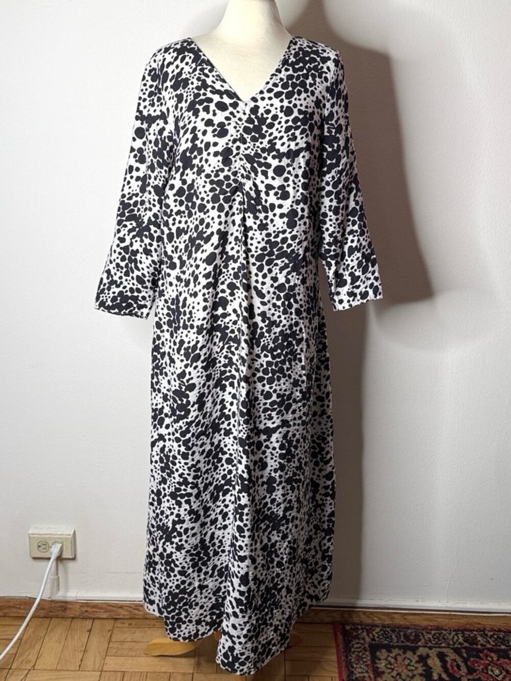 Vero Moda Black and White Leopard Print Maxi Dress